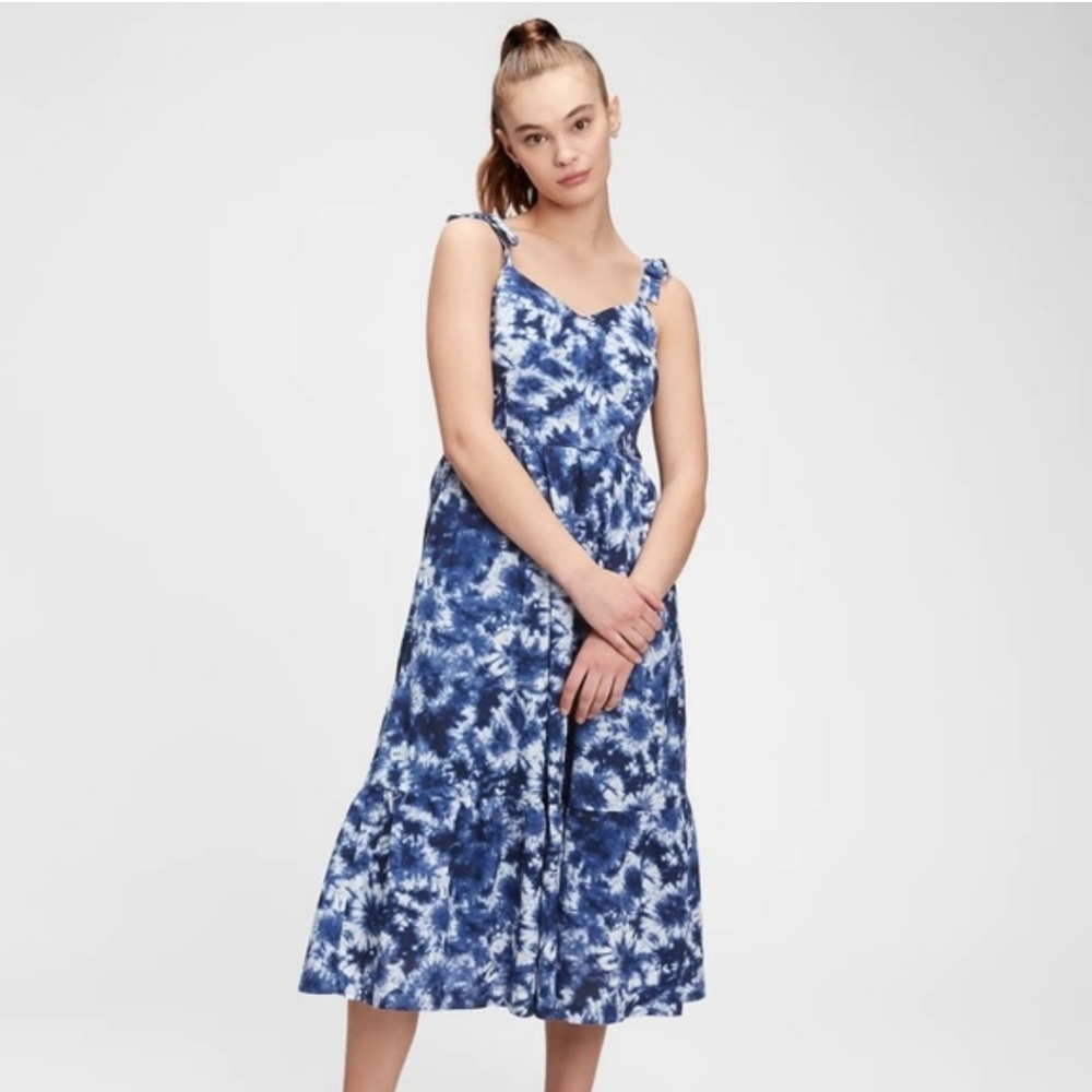 GAP Blue Tie Dye Midi Dress Size 4
